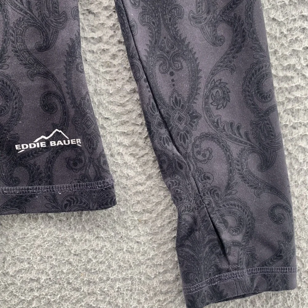 Eddie Bauer 1/4 Zip Sweater Women's Small Paisley‎ Damask Preppy Gorp Athleisure